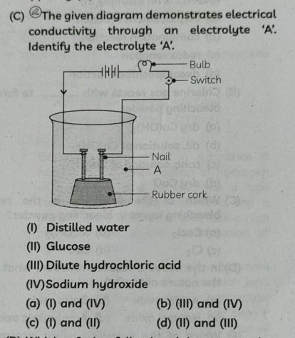 distilled-water-ii-glucose-iii-dilute-hydrochloric-acid-iv-sodium-h