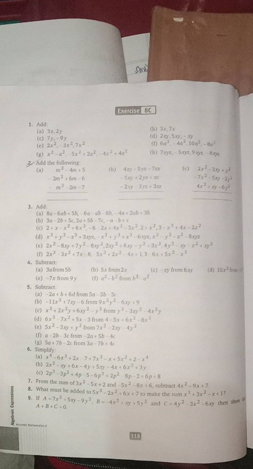 exercise-8c-1-add-a-3x-2y-b-3-7x-c-7y-9y-d-2xy-5xy-xy-c-2x