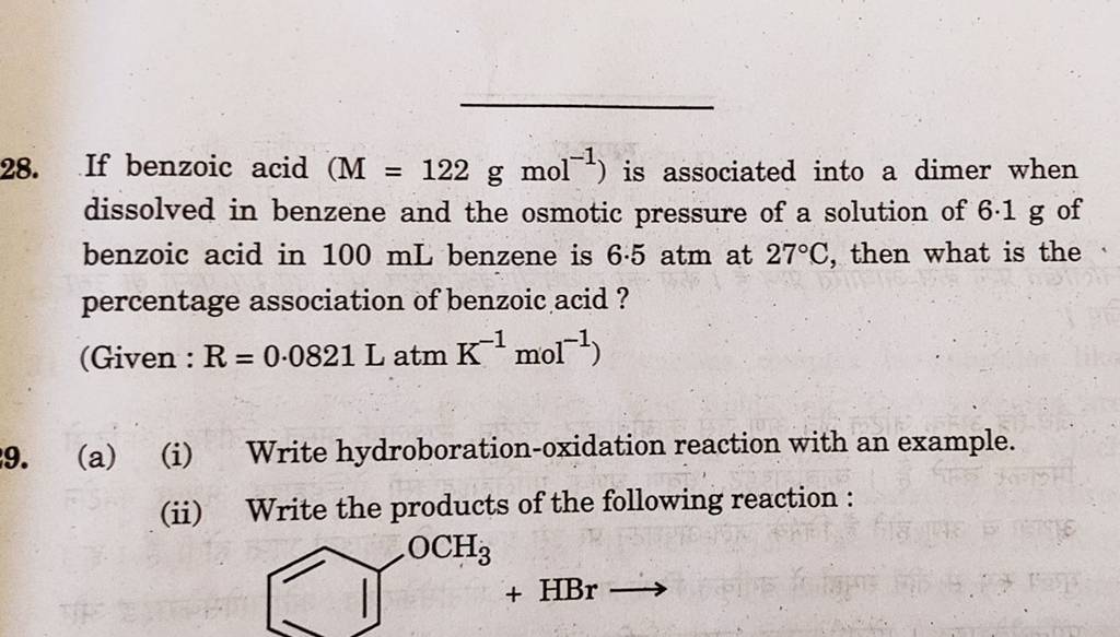 28-if-benzoic-acid-m-122-g-mol-1-is-associated-into-a-dimer-when-disso