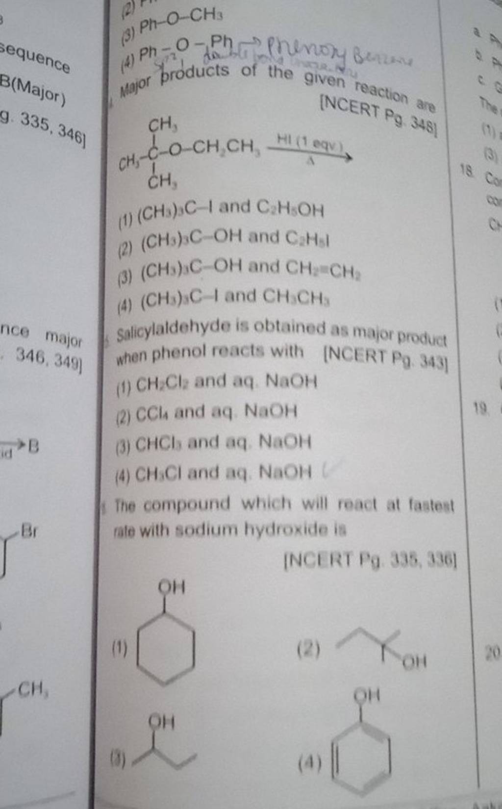 salicylaldehyde is obtained as major product when phenol reacts with [NCE..