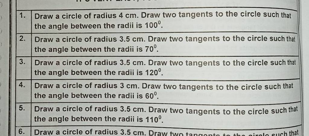 1 Draw A Circle Of Radius 4 Cm Draw Two Tangents To The Circle Such Tha 1 Draw A Circle Of Radius 4 Cm Draw Two Tangents To The Circle Such Tha