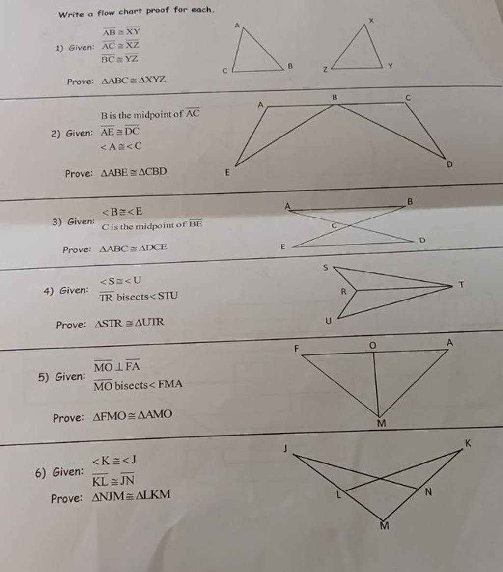 write-a-flow-chart-proof-for-each-prove-abc-xyz-b-is-the-midpoint-of