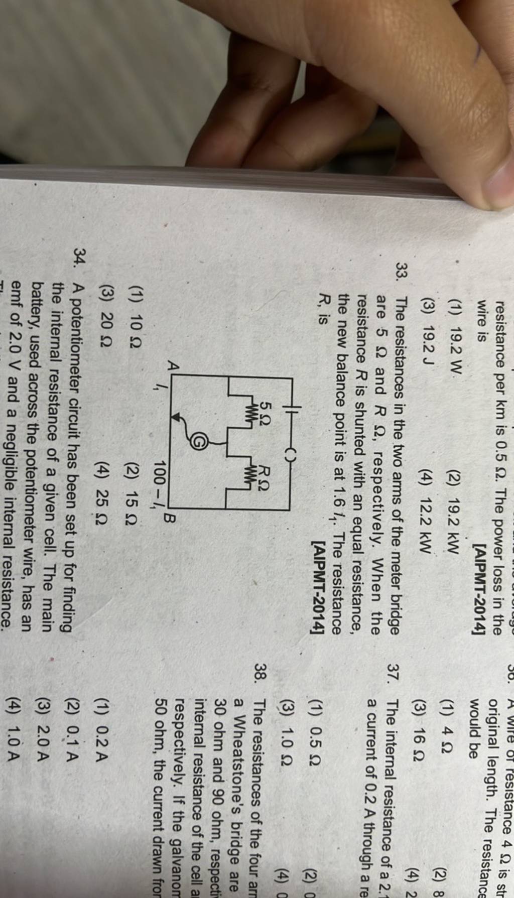 A potentiometer circuit has been set up for finding Filo