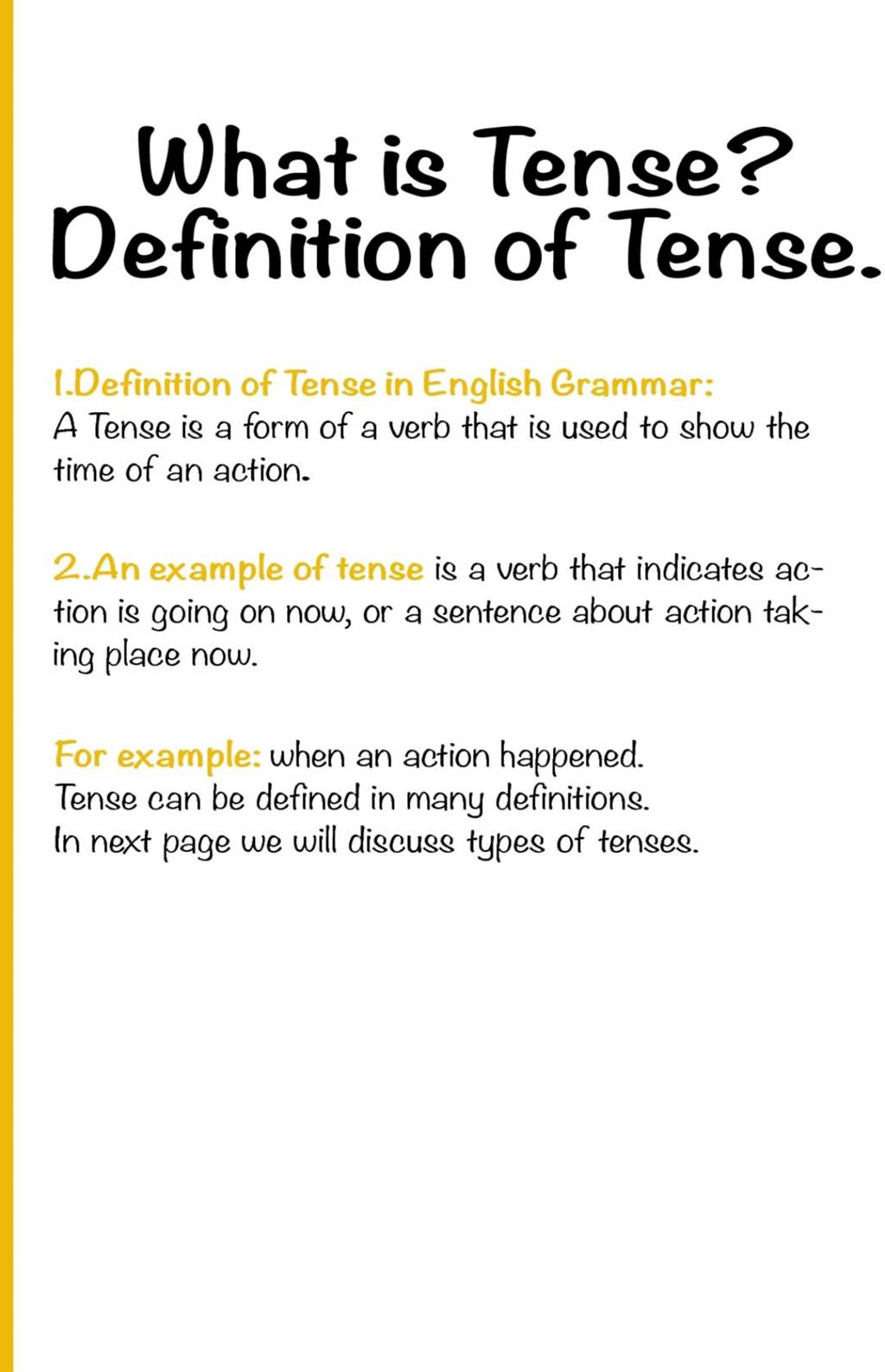 What is Tense ? Types, Definitions & Examples