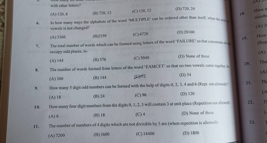 How many four digit numbers from the digits 0,1,2,3 will contain 3 at uni..
