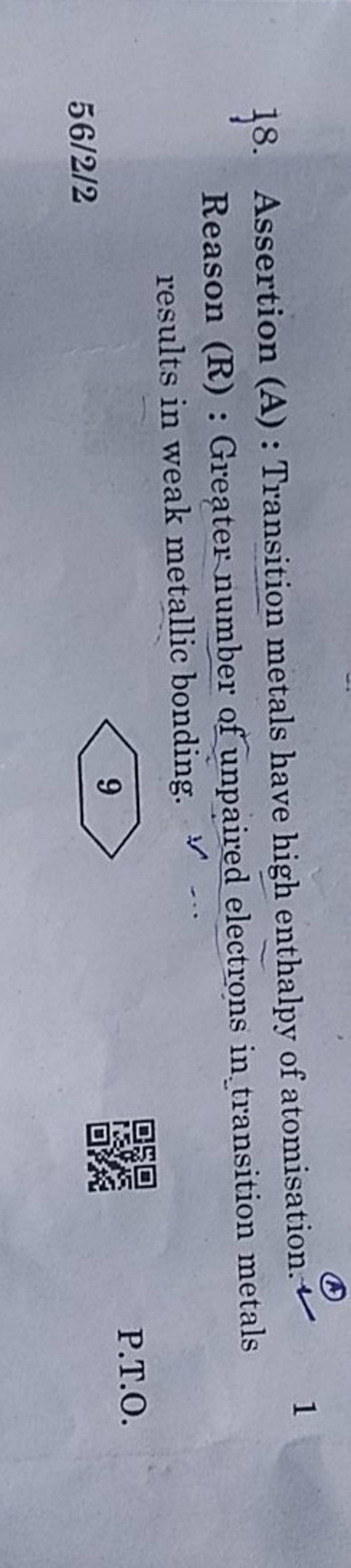 18-assertion-a-transition-metals-have-high-enthalpy-of-atomisation