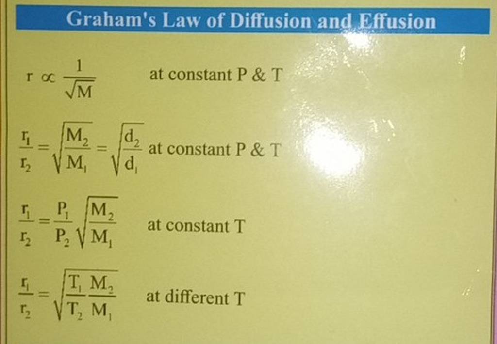 Grahams Law Of Diffusion And Effusion Filo 7933