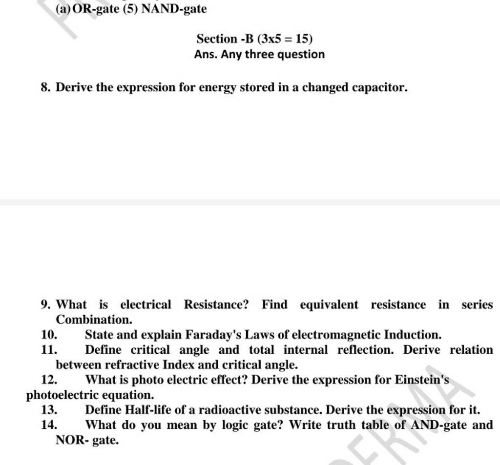 a OR gate 5 NAND gate Section B 3 5 15 Ans Any Three Question 8 a-or-gate-5-nand-gate-section-b-3-5-15-ans-any-three-question-8