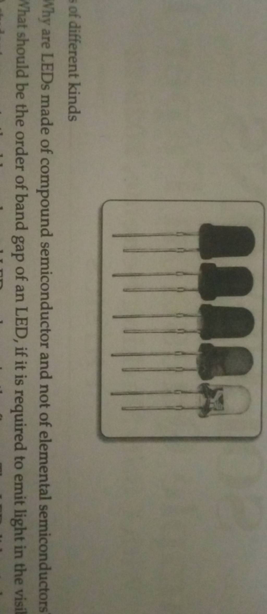 of different kinds Why are LEDs made of compound semiconductor and not of..