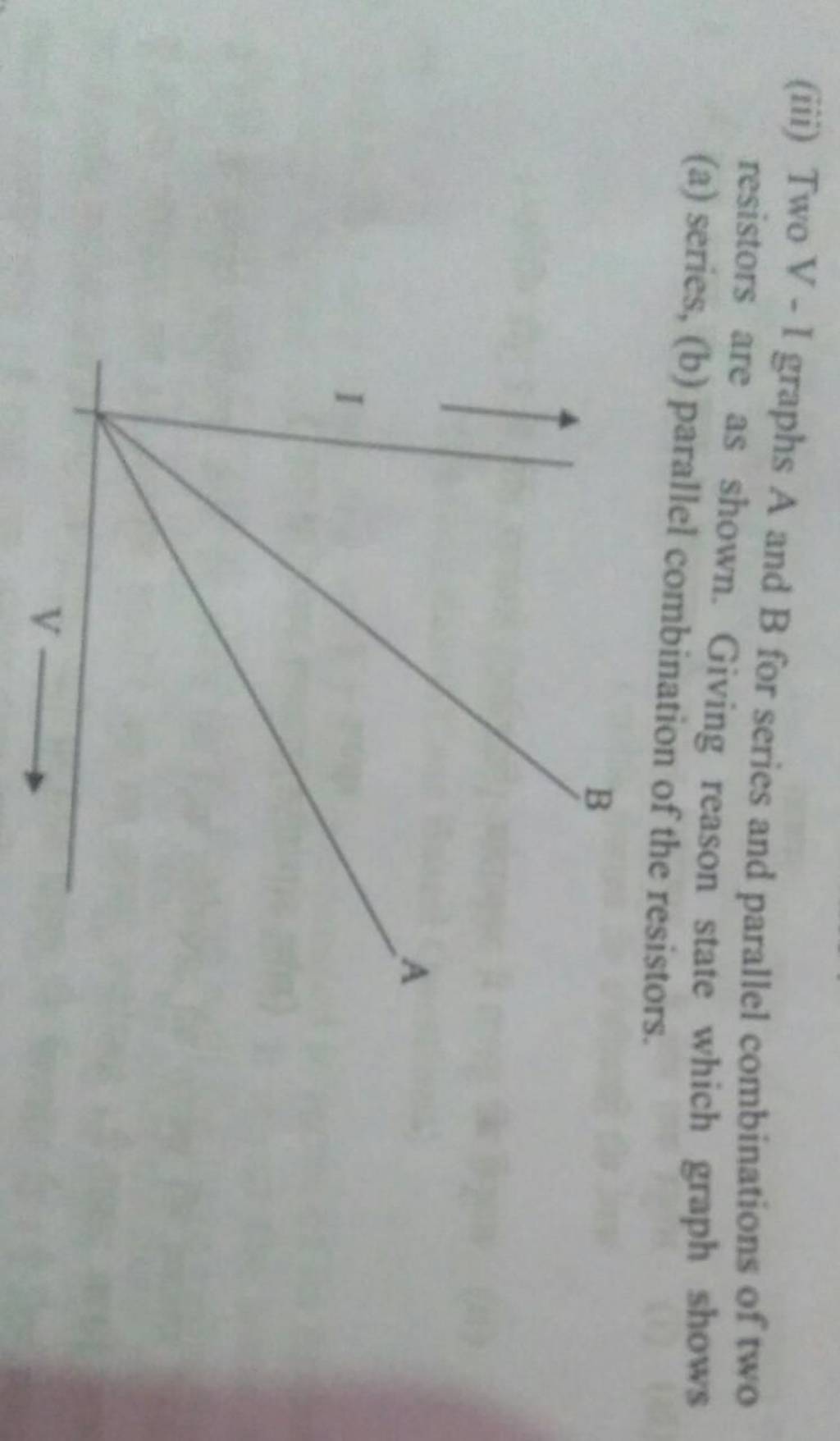 (iii) Two V - I Graphs A And B For Series And Parallel Combinations Of Tw..