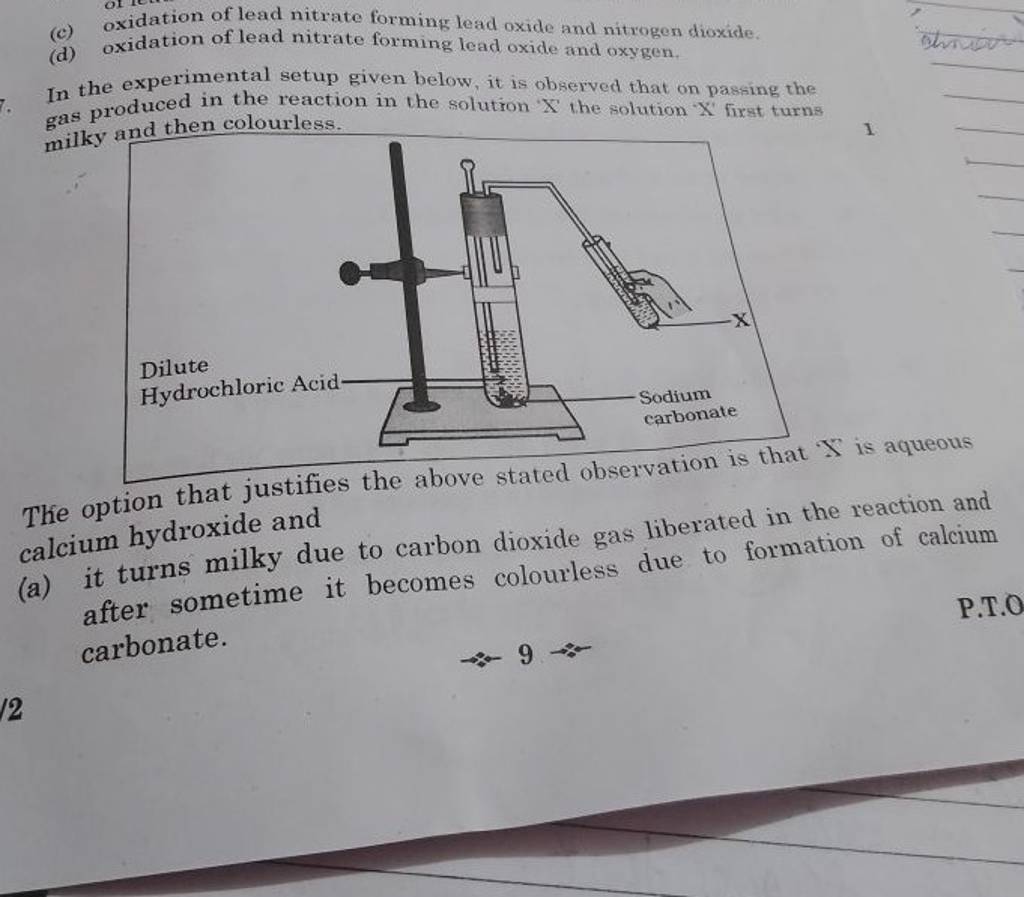 C Oxidation Of Lead Nitrate Forming Lead Oxide And Nitrogen Dioxide D 2277