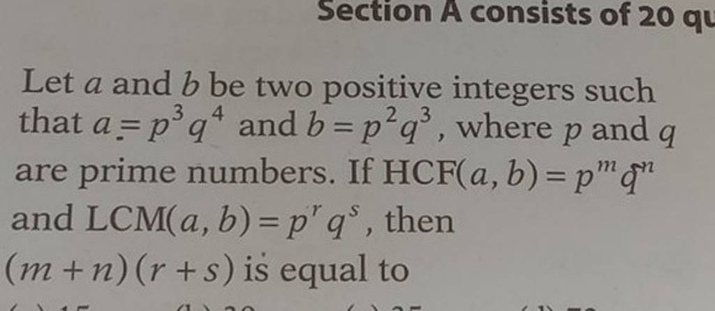 Let A And B Be Two Positive Integers Such That A P Q And B P Q Where P