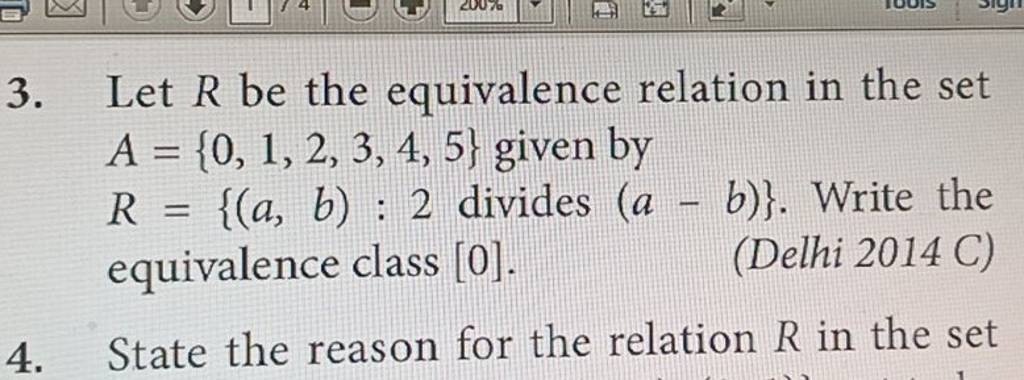 3. Let R Be The Equivalence Relation In The Set A={0,1,2,3,4,5} Given By