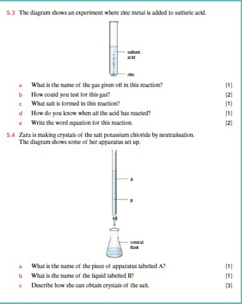 The Diagram Shows An Experiment Where Zinc Metal Is Added To Sulfuric