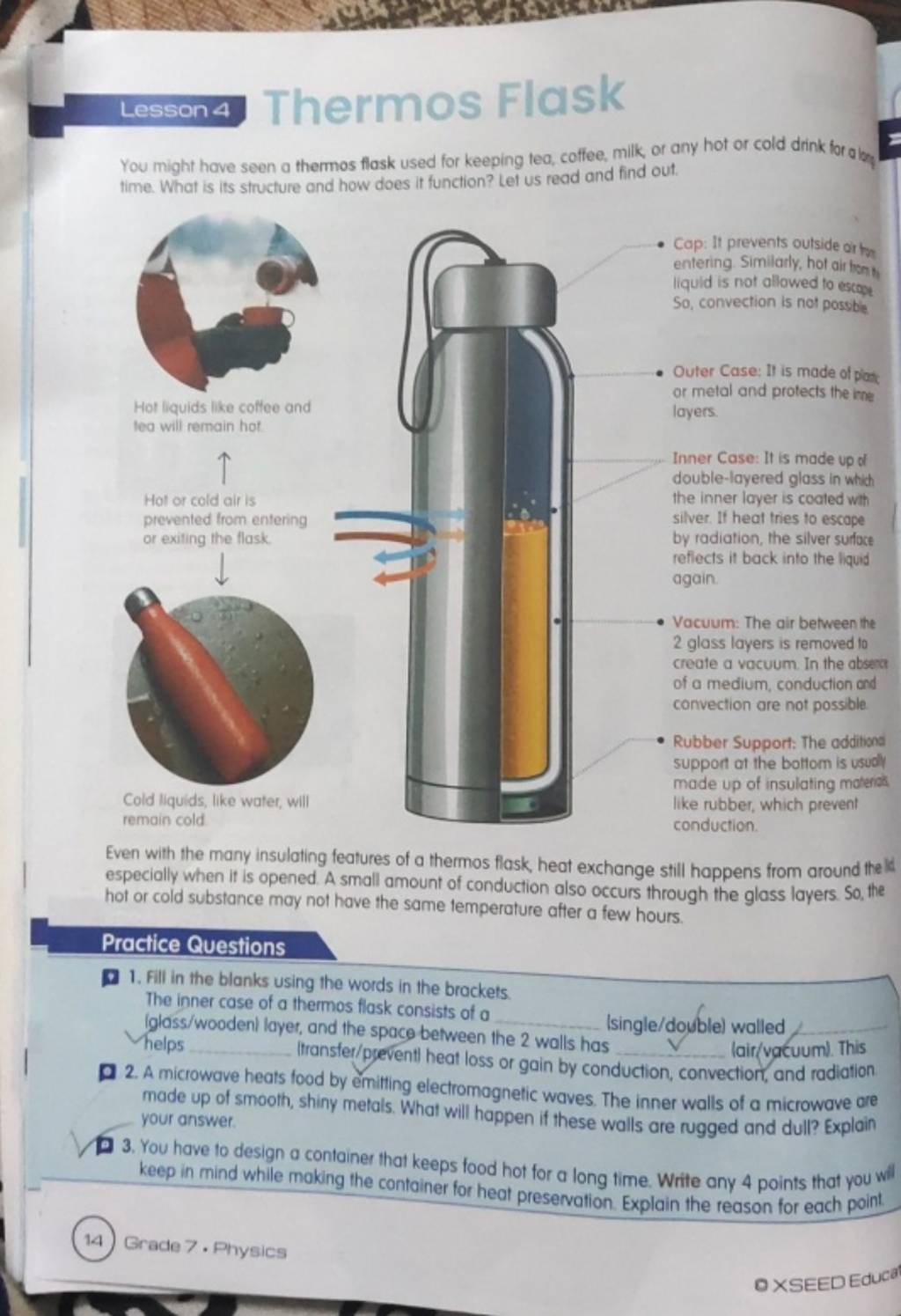 Lesson 4 Thermos Flask You might have seen a thermos flask used for keepi..