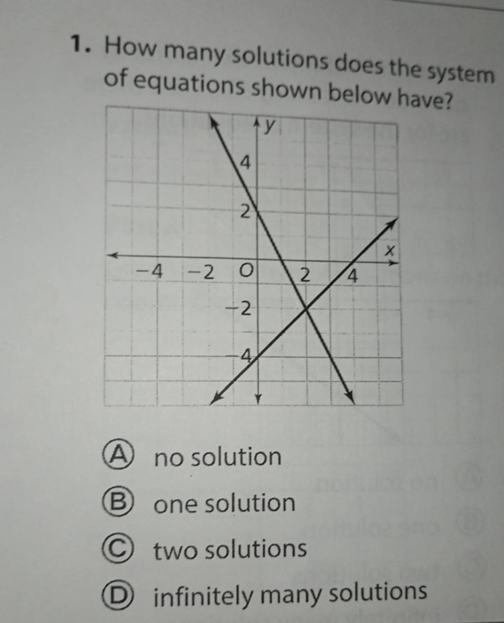 how many solutions are there to the system of equations shown below
