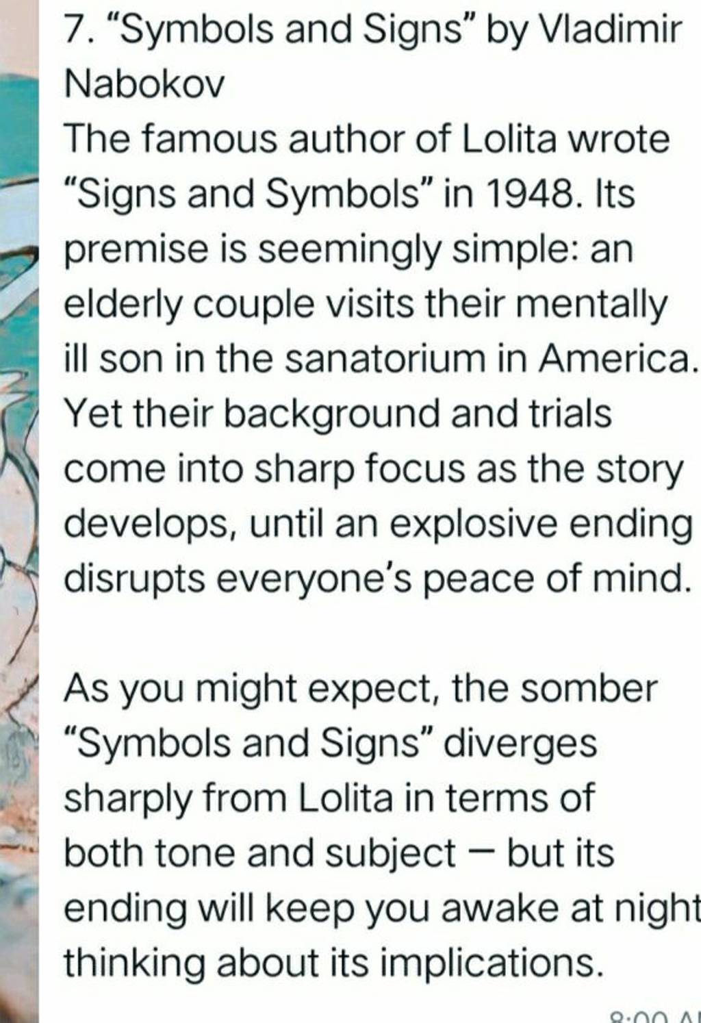 7. “Symbols and Signs" by Vladimir Nabokov The famous author of Lolita wr..
