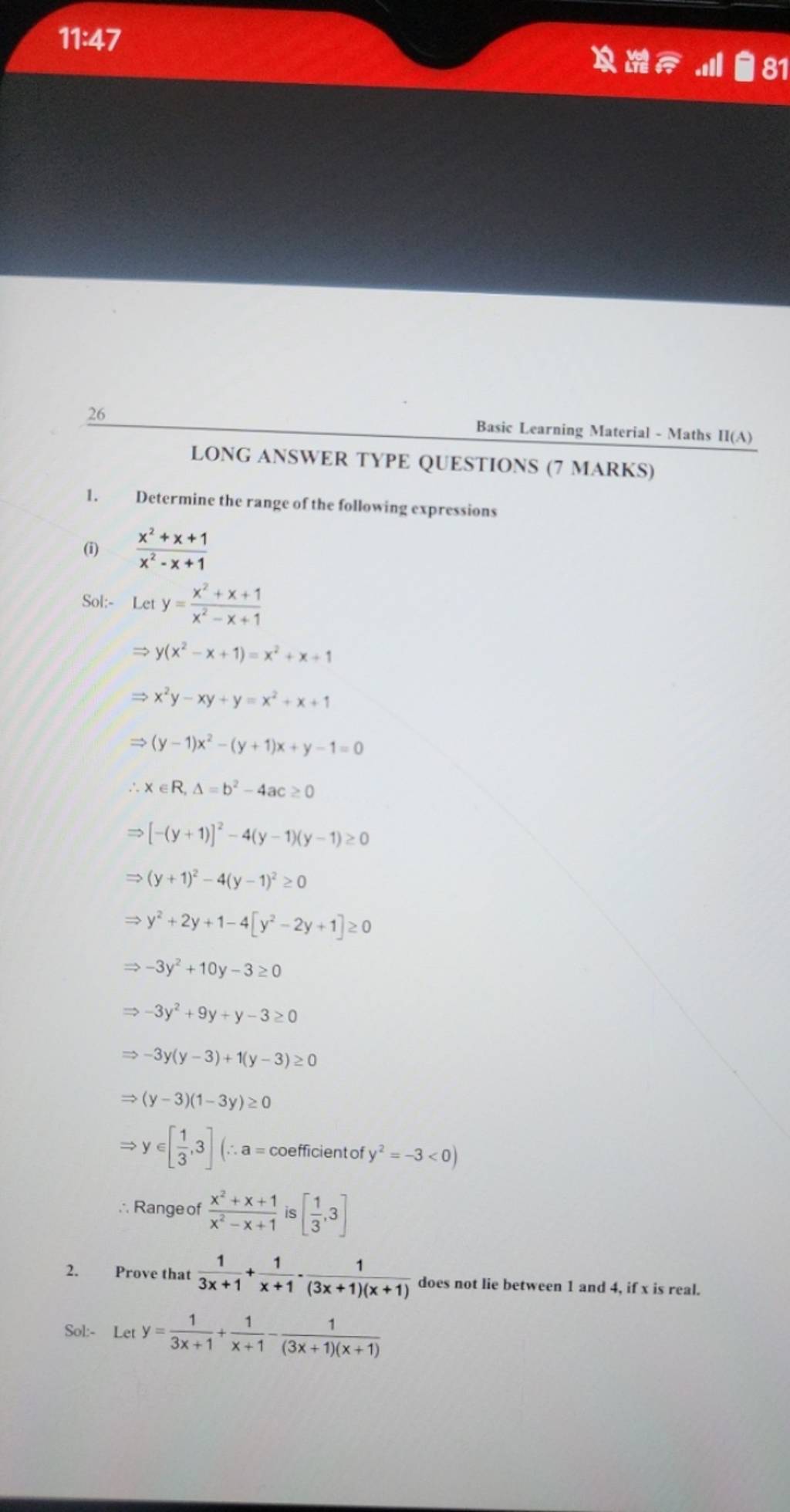 11:47
26
Basic Learning Material - Maths II(A)
LONG ANSWER TYPE QUESTI