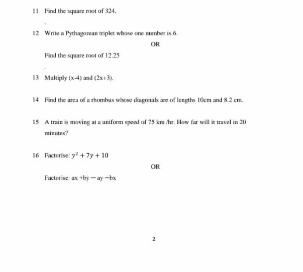 11 Find The Square Root Of 324 12 Write A Pythagorean Triplet Whose One 11-find-the-square-root-of-324-12-write-a-pythagorean-triplet-whose-one