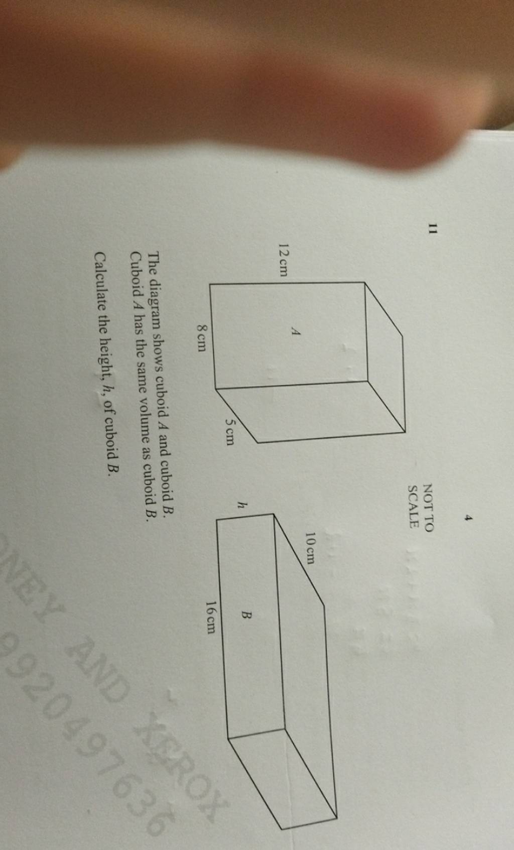 11 NOT TO SCALE The Diagram Shows Cuboid A And Cuboid B. Cuboid A Has The..