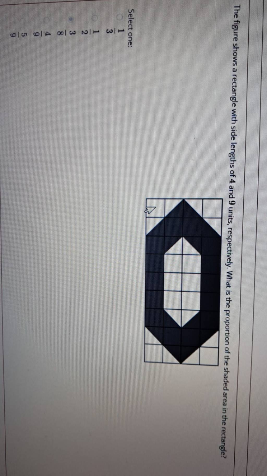 The figure shows a rectangle with side lengths of 4 and 9 units respecti 