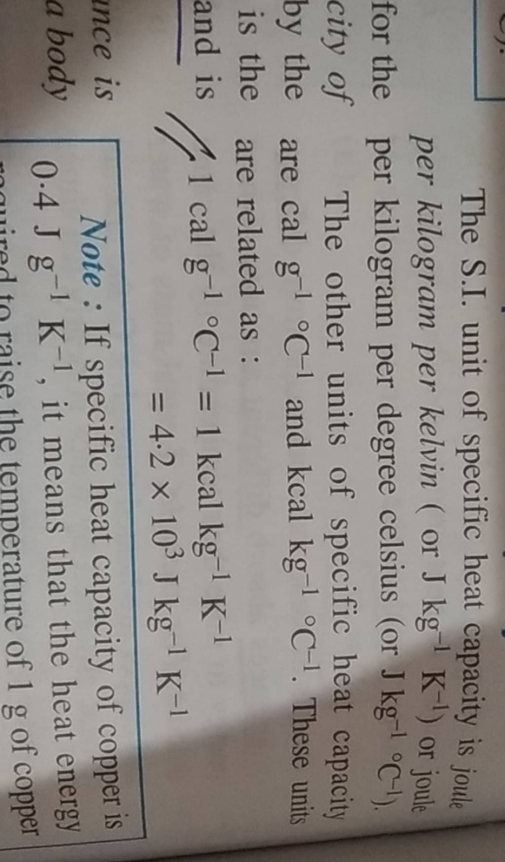 the-s-i-unit-of-specific-heat-capacity-is-joule-per-kilogram-per-kelvin