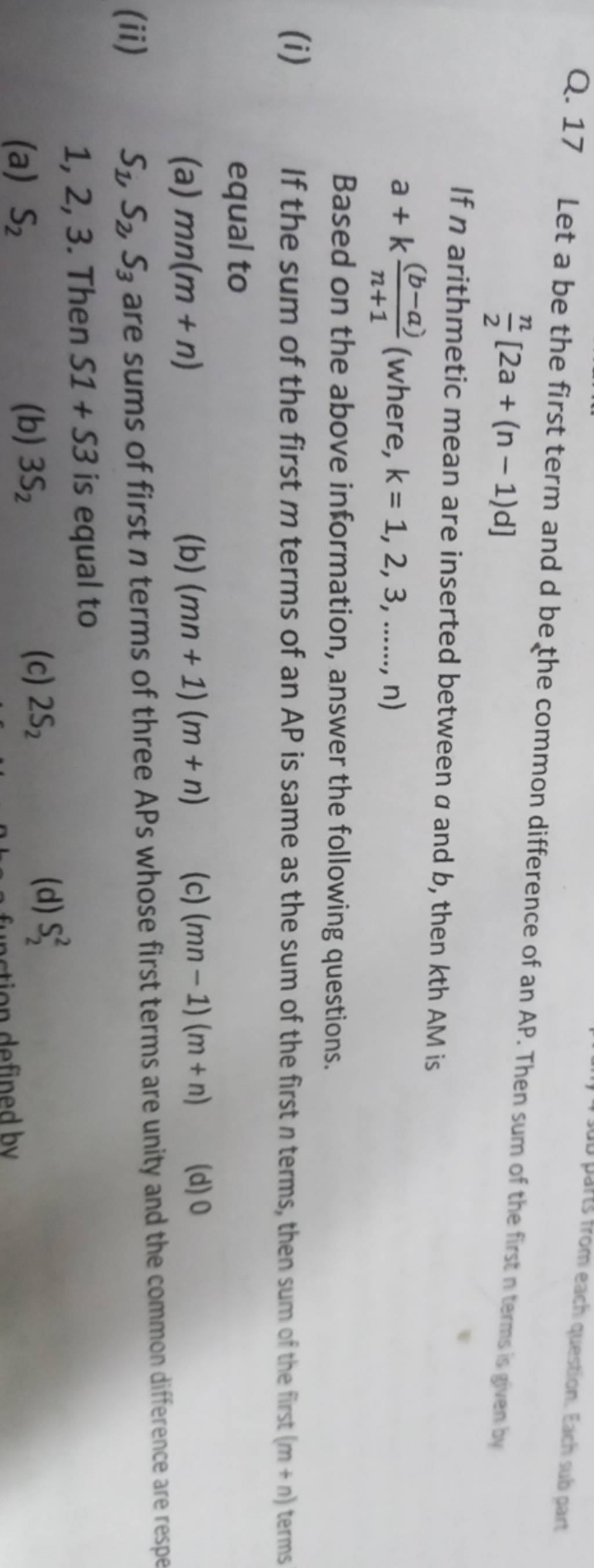 S1 ,S2 ,S3 are sums of first n terms of three APs whose first terms are..