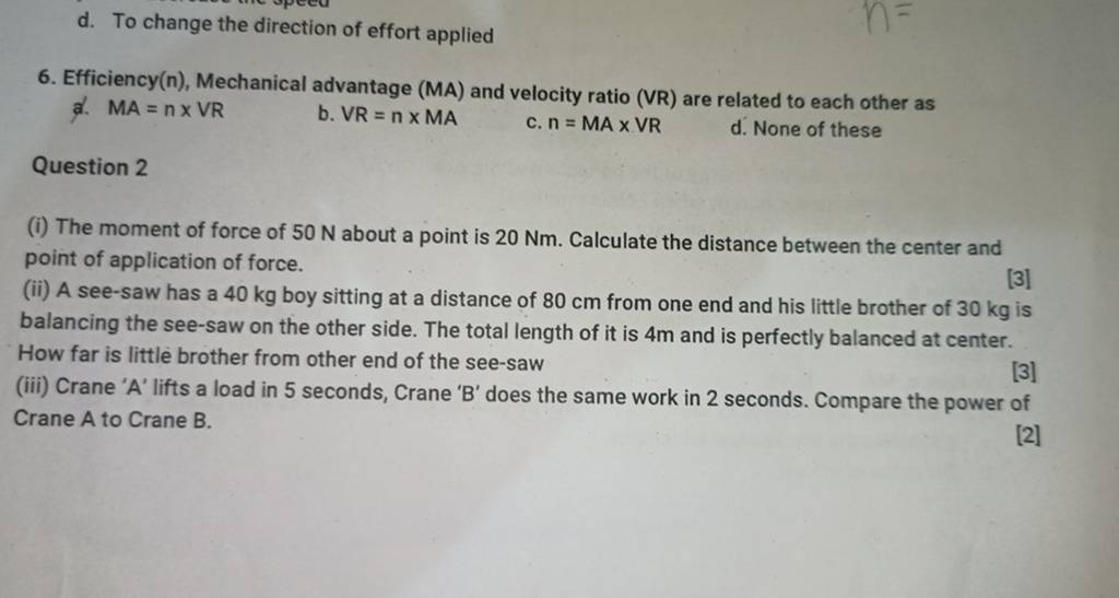 efficiency-n-mechanical-advantage-ma-and-velocity-ratio-vr-are-rela