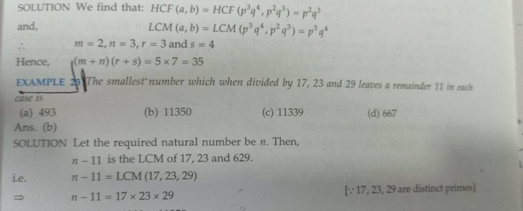 SOLUTION We Find That: HCF(a,b)=HCF(p3q4,p2q3)=p2q3 And, LCM(a,b)=LCM(p3q..