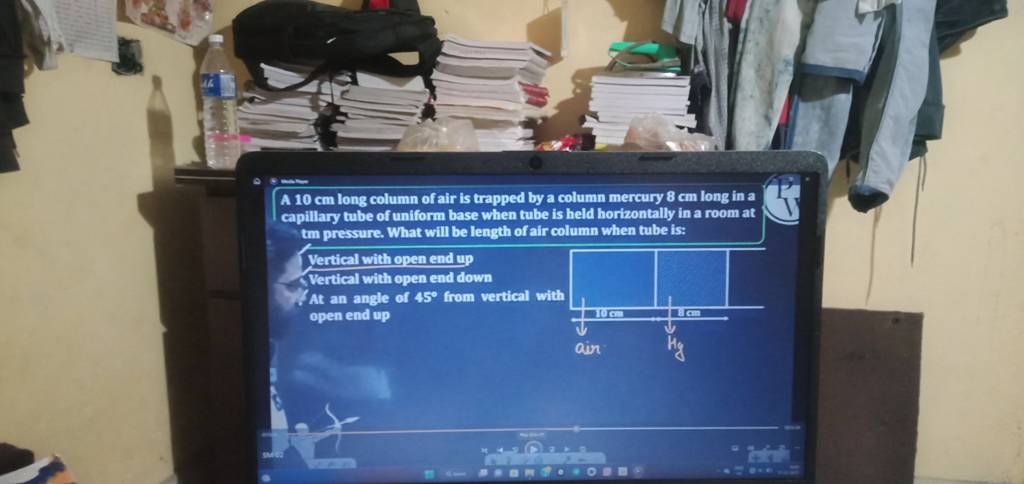 a-10-cm-long-column-of-air-is-trapped-by-a-column-mercury-8-cm-long-in-a