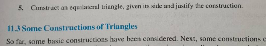 5 Construct An Equilateral Triangle Given Its Side And Justify The Cons