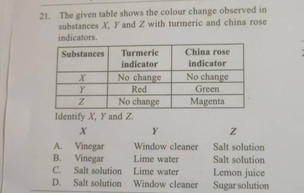 design an experiment to test substances xy and z