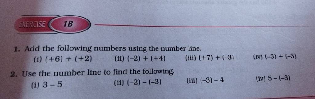 add the following numbers using the number line