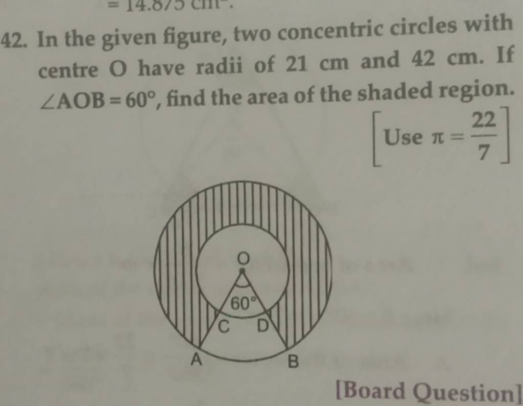 42 In The Given Figure Two Concentric Circles With Centre O Have Radii 3646