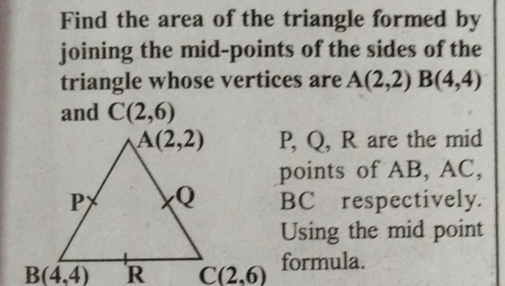 Find The Area Of The Triangle Formed By Joining The Mid Points Of The Sid 0002