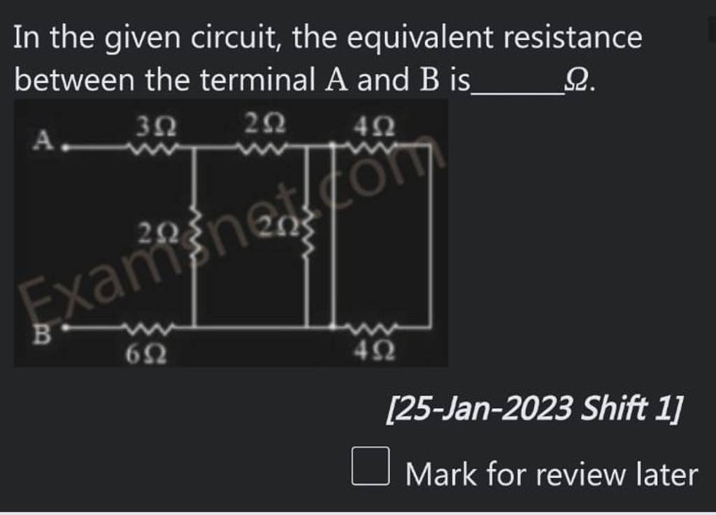 In The Given Circuit, The Equivalent Resistance Between The Terminal A An..