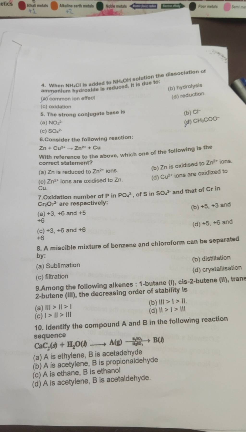 Identify The Compound A And B In The Following Reaction Sequence CaC2 (s)..