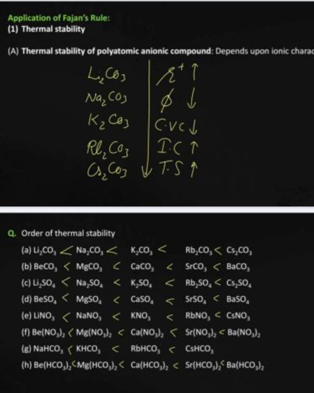 Order of thermal stability | Filo