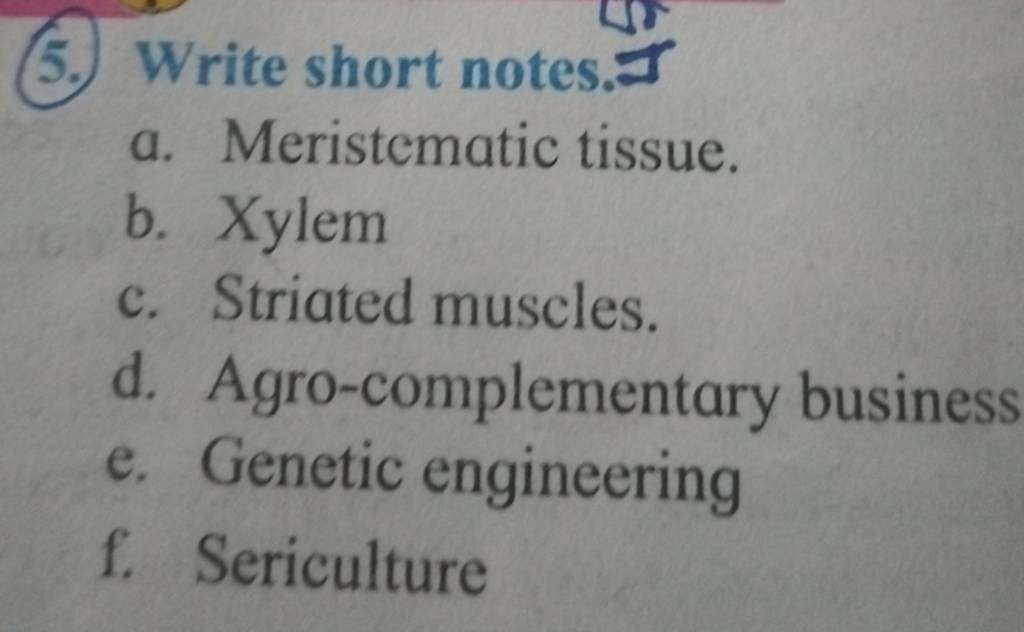 (5.) Write short notes. I Filo