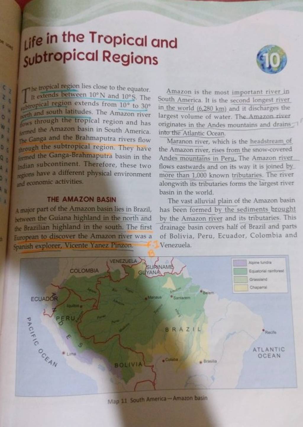 life in the Tropical and subtropical Regions The tropical region lies clo..