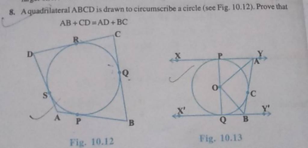 8 A Quadrilateral Abcd Is Drawn To Circumscribe A Circle See Fig 1012 5104