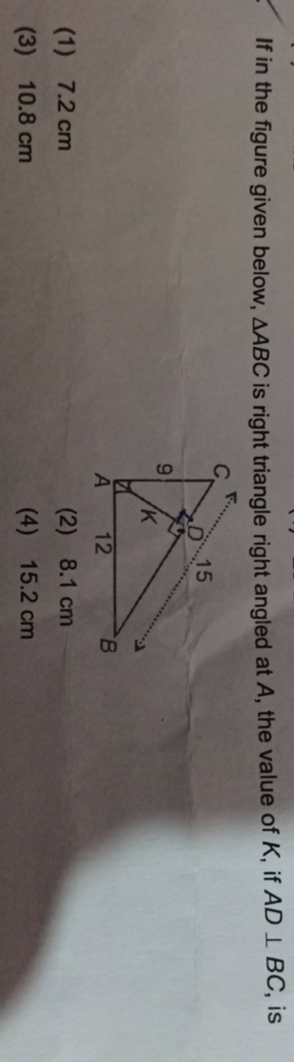 If In The Figure Given Below Abc Is Right Triangle Right Angled At A T