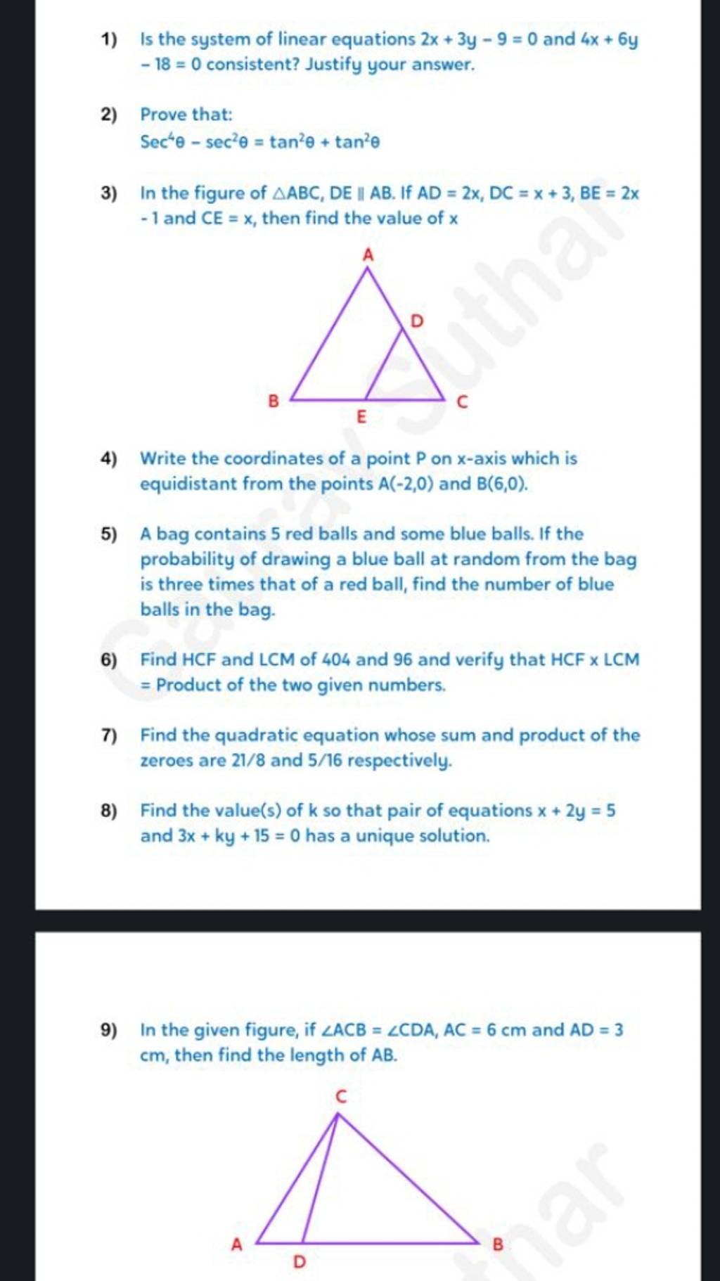 1-is-the-system-of-linear-equations-2x-3y-9-0-and-4x-6y-18-0-consistent