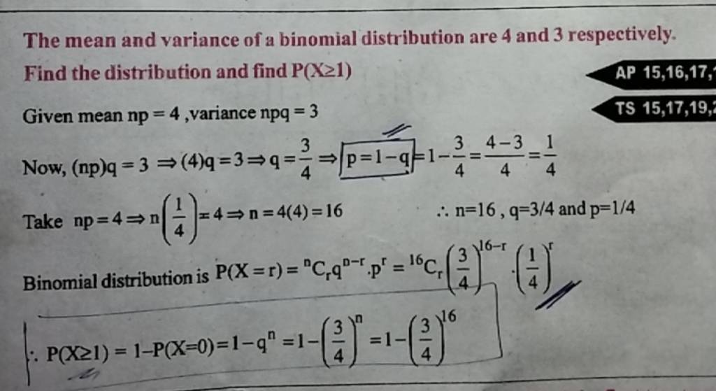 the-mean-and-variance-of-a-binomial-distribution-are-4-and-3-respectively