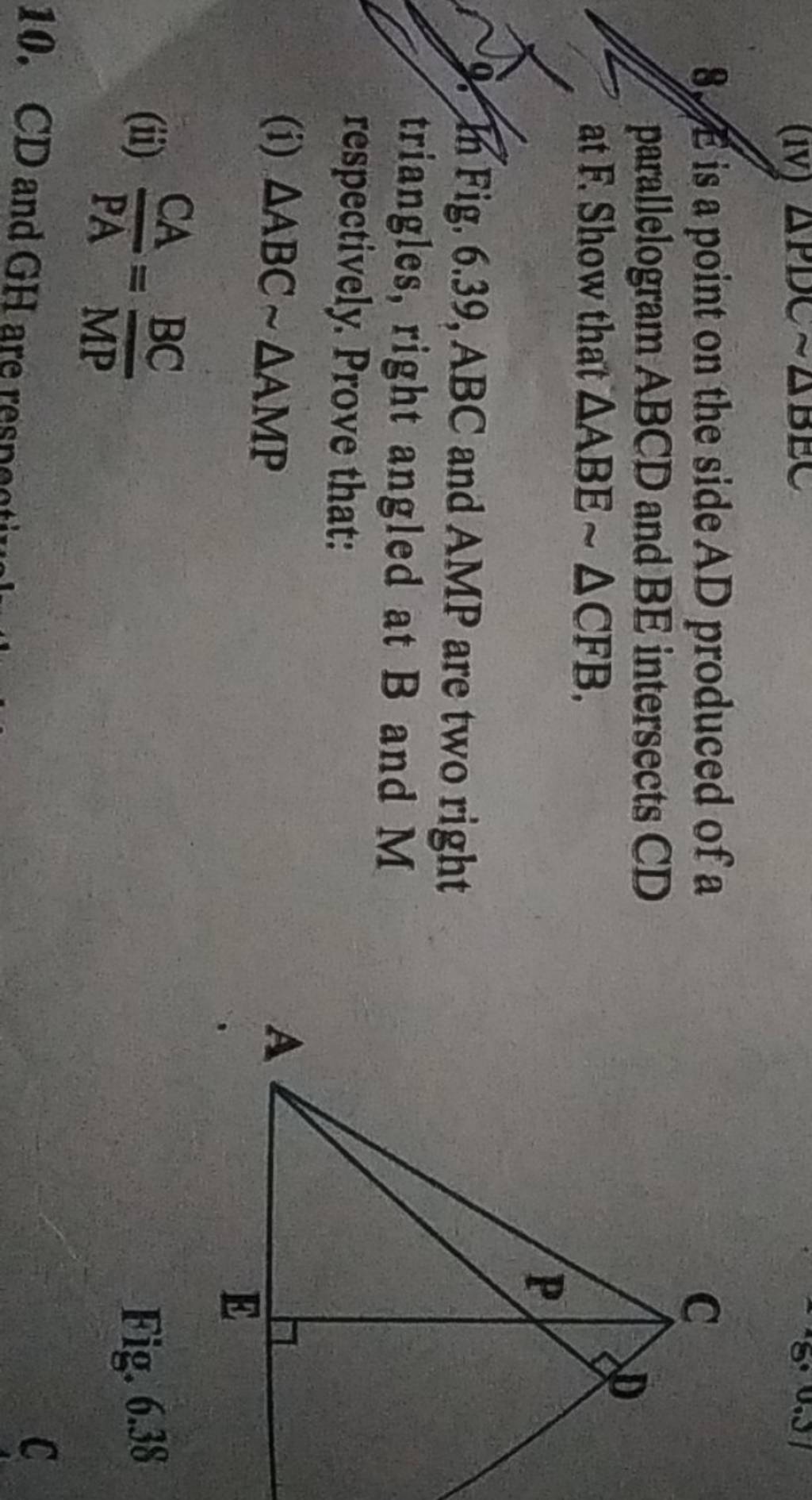 8/2 is a point on the side AD produced of a parallelogram ABCD and BE int..