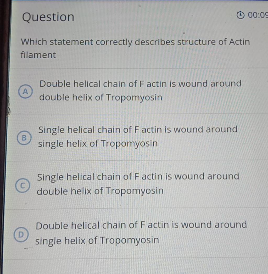 Which statement correctly describes structure of Actin filament Filo