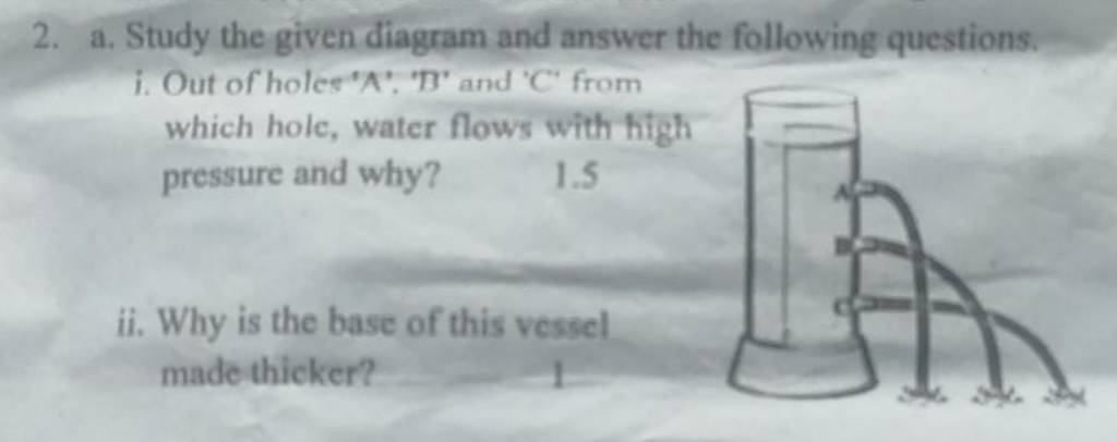 2. A. Study The Given Diagram And Answer The Following Questions. I. Out