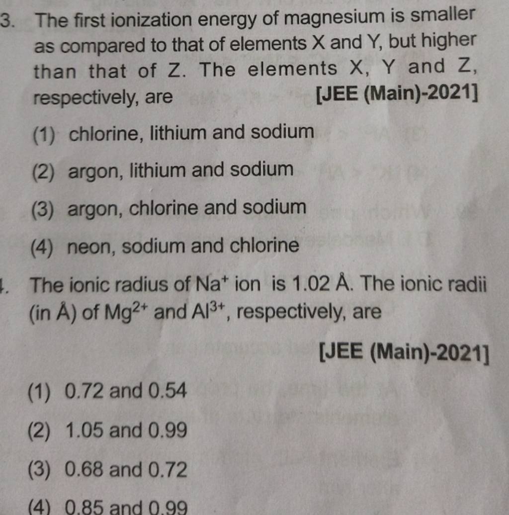 The first ionization energy of magnesium is smaller as compared to that o..