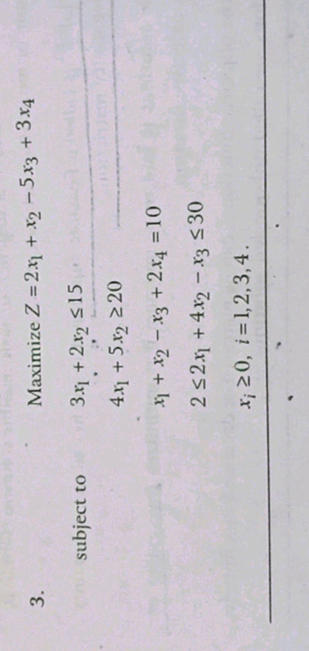 3-subject-to-maximize-z-2x1-x2-5x3-3x4-3x1-2x2-154x1-5x2-20x1