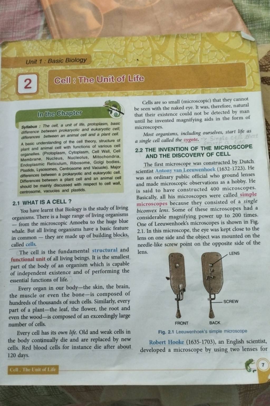 Unit 1 : Basic Biology 2 Cell : The Unit of Life Every cell has its own l..